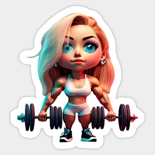 Chibi Lifting Girl Sticker